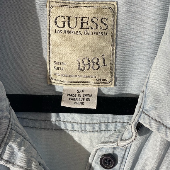 Guess Denim Shirt 
Style # W21H38D0M40 - Picture 4 of 6
